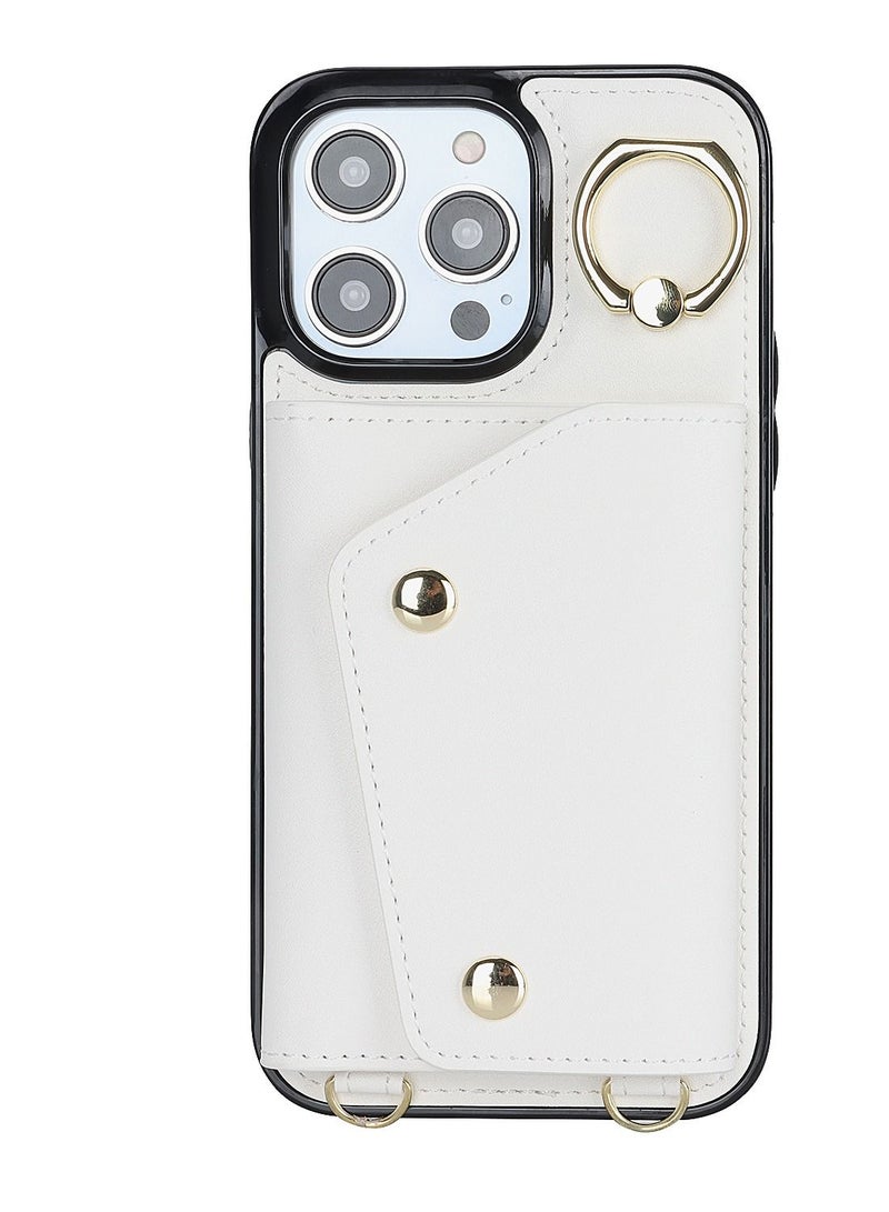 Suteni Flip Cover Crossbody Band Card Slots Leather Phone Case for iPhone - Image 1