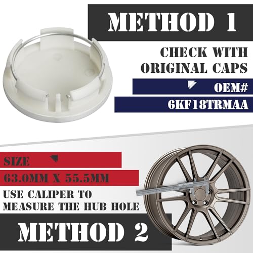 KitsPro 2.5Inch 63MM Wheel Center Caps for Dodge RAM 1500 Rim Hub Caps 6KF18TRMAA, Pack of 4 (Silver, Outer 63MM, Inner 56MM) - Image 3