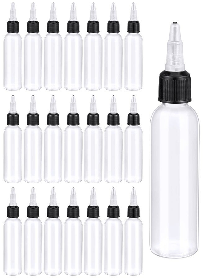 Baderke 48 Pack 2 oz Round Bottles with Twist Caps Small Oil Sauce Ketchup Squeeze Clear Paint Dropper Plastic Bottles with Squeeze for Kitchen Household Home - Image 1