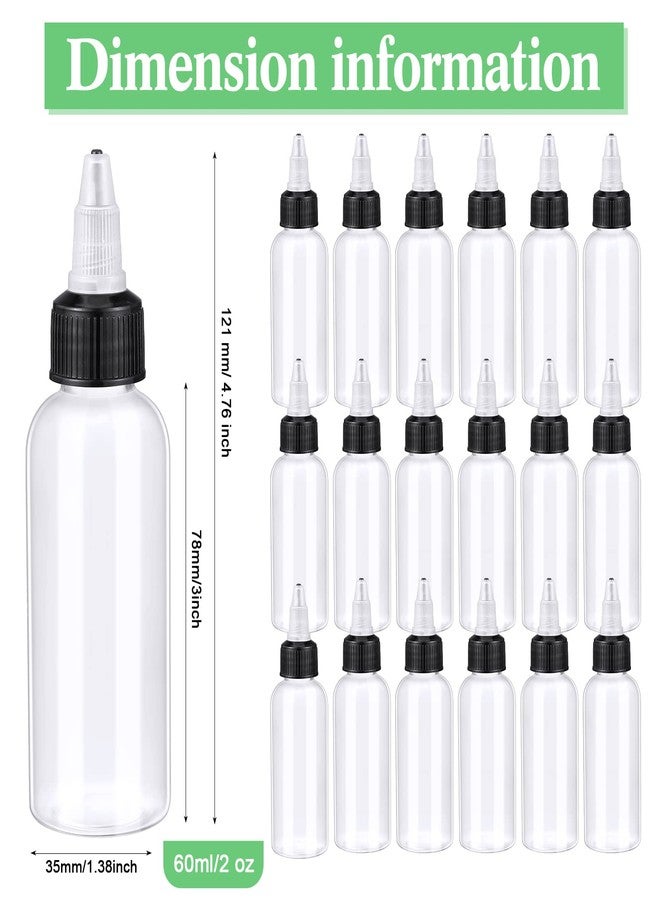 Baderke 48 Pack 2 oz Round Bottles with Twist Caps Small Oil Sauce Ketchup Squeeze Clear Paint Dropper Plastic Bottles with Squeeze for Kitchen Household Home - Image 2