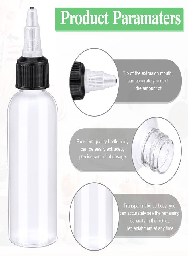 Baderke 48 Pack 2 oz Round Bottles with Twist Caps Small Oil Sauce Ketchup Squeeze Clear Paint Dropper Plastic Bottles with Squeeze for Kitchen Household Home - Image 3