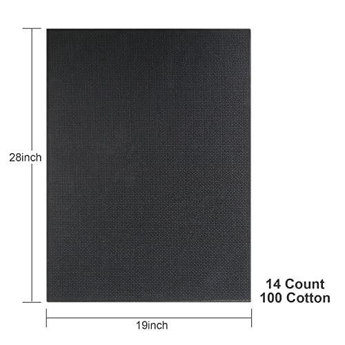 Donmon Aida Cloth 14 Count Cross Stitch Fabric,19×28inch (14CT, Black) - Image 2