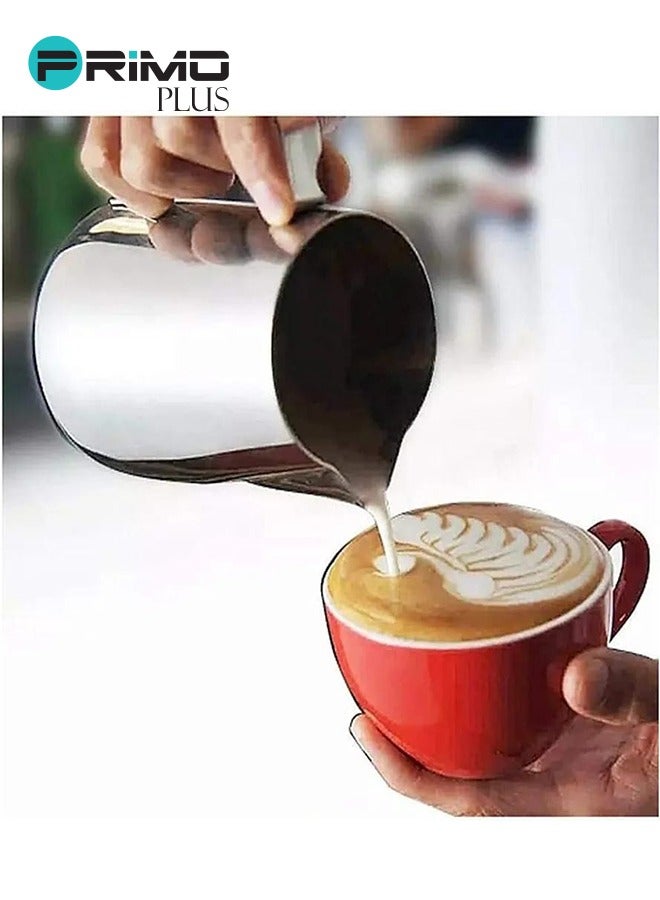 PRIMO PLUS Stainless Steel Milk Frothing Coffee Jug Silver 350ml - Image 2