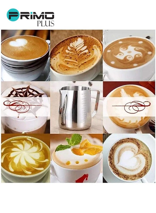 PRIMO PLUS Stainless Steel Milk Frothing Coffee Jug Silver 350ml - Image 4