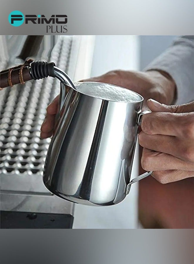 PRIMO PLUS Stainless Steel Milk Frothing Coffee Jug Silver 350ml - Image 3