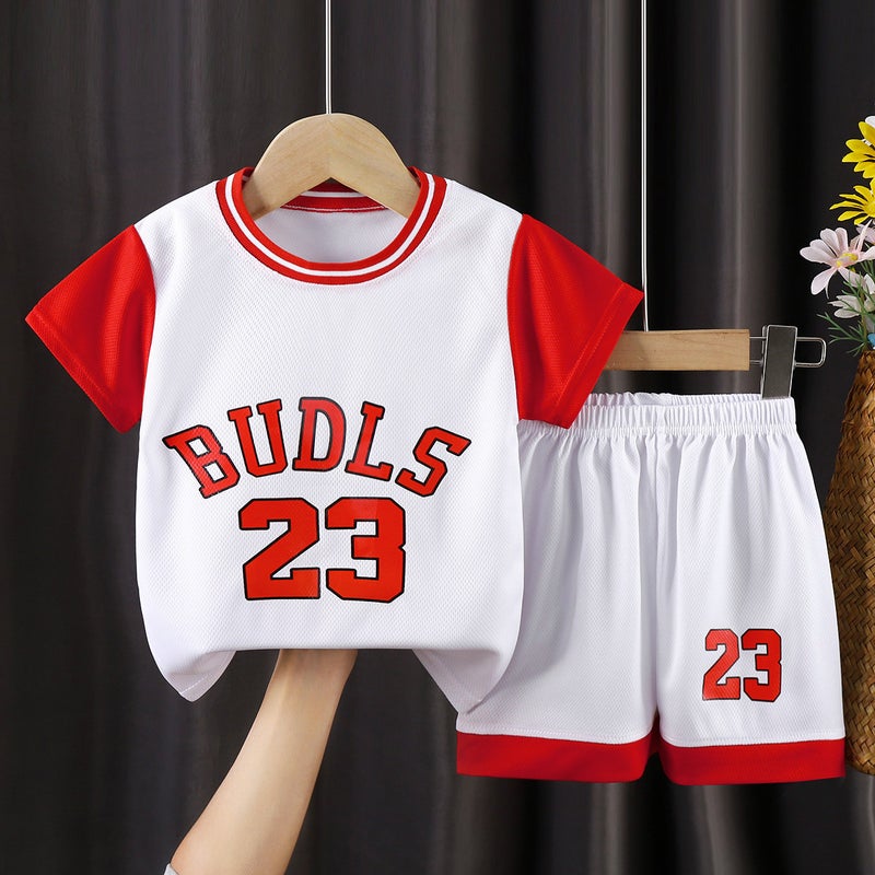 Summer Children'S Sports Uniform Set Boys' Sleeveless Baby Basketball Uniform Vest Shorts Performance Clothing For Young Children - Image 1