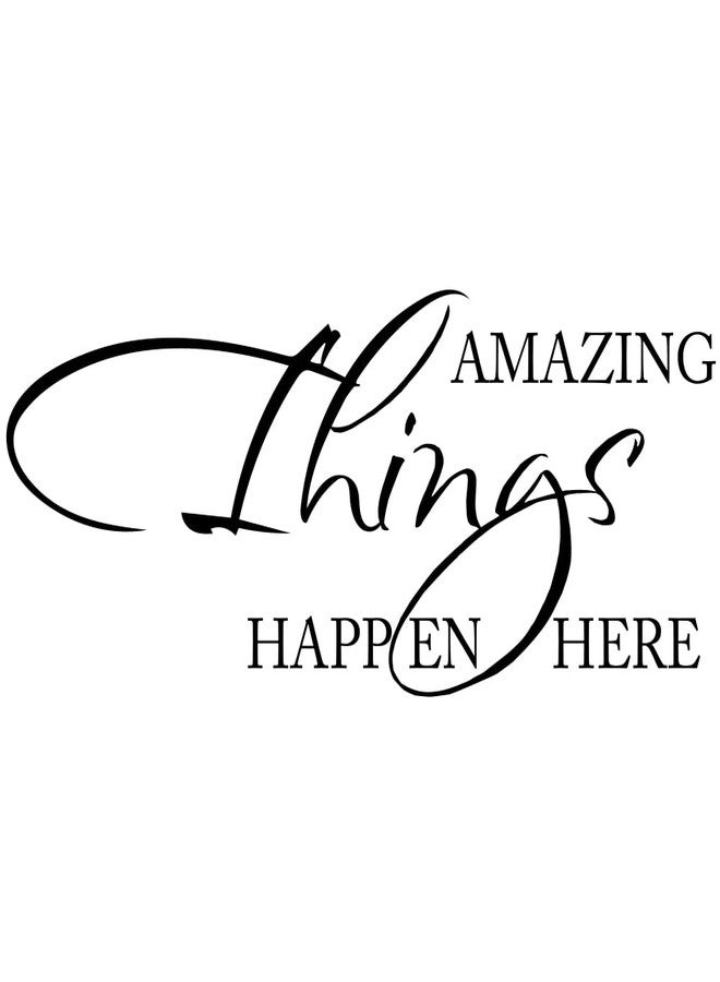 Fencosyn Amazing Things Happen Here Vinyl Wall Decal Stickers Saying Home Decor Quotes - Image 1