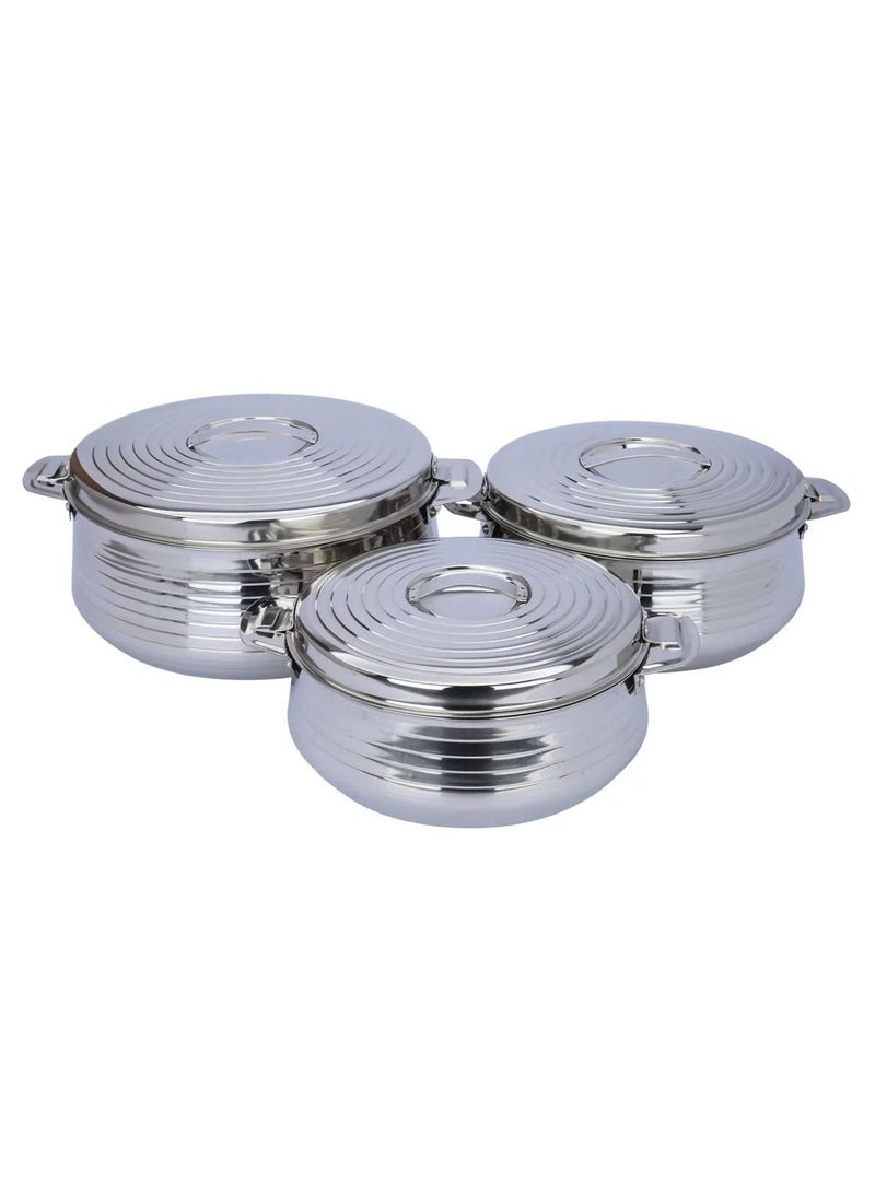 بوهارا حافظة طعام استانلس ستيل هندي طقم3 3500+5000+8500مل