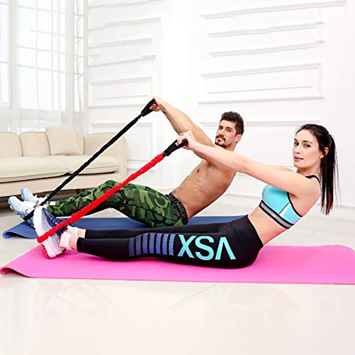 iSweven Resistance Band/Resistance Rope with Upgraded Handels Sit up Waist Training Tension Belt Pull Rope Fitness Training Latex Elastic Band (Black) - Image 3