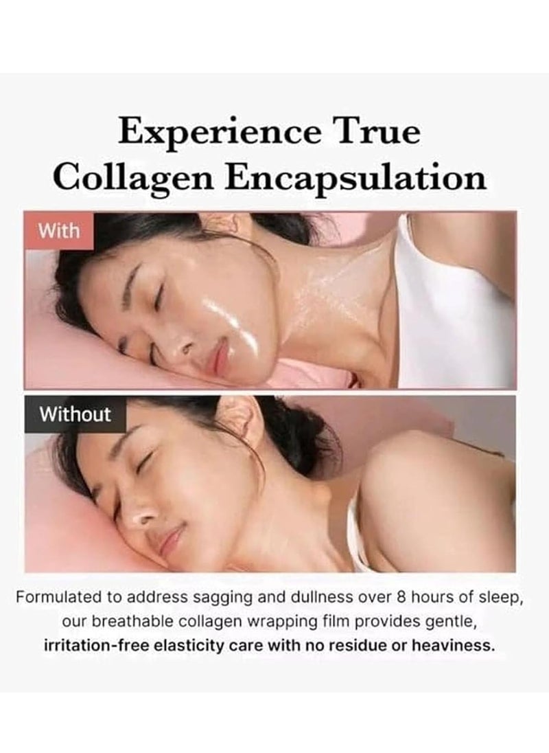 Collagen - Collagen Overnight Wrapping Peel Off Facial Mask Pack - Elasticity & Hydration Care, Reduces Sagging & Dullness - Hydrolyzed Collagen For Glowing Skin - Korean Skin Care, 2Pcs - Image 1