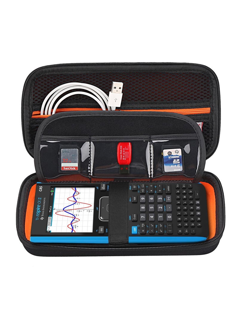 bovke BOVKE Graphing Calculator Carrying Case Replacement for Texas Instruments TI-Nspire CX CAS/CX II CAS Color Graphing Calculator and More - Extra Mesh Pocket for USB Cables and Other Accessories, Black  - Image 1