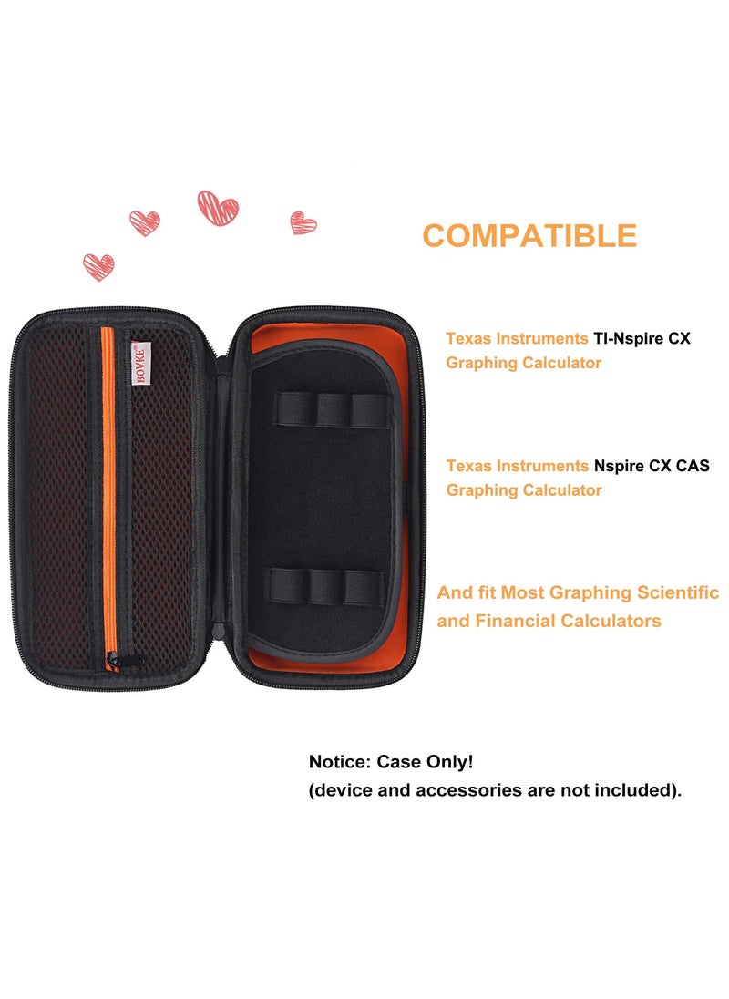 bovke BOVKE Graphing Calculator Carrying Case Replacement for Texas Instruments TI-Nspire CX CAS/CX II CAS Color Graphing Calculator and More - Extra Mesh Pocket for USB Cables and Other Accessories, Black  - Image 3