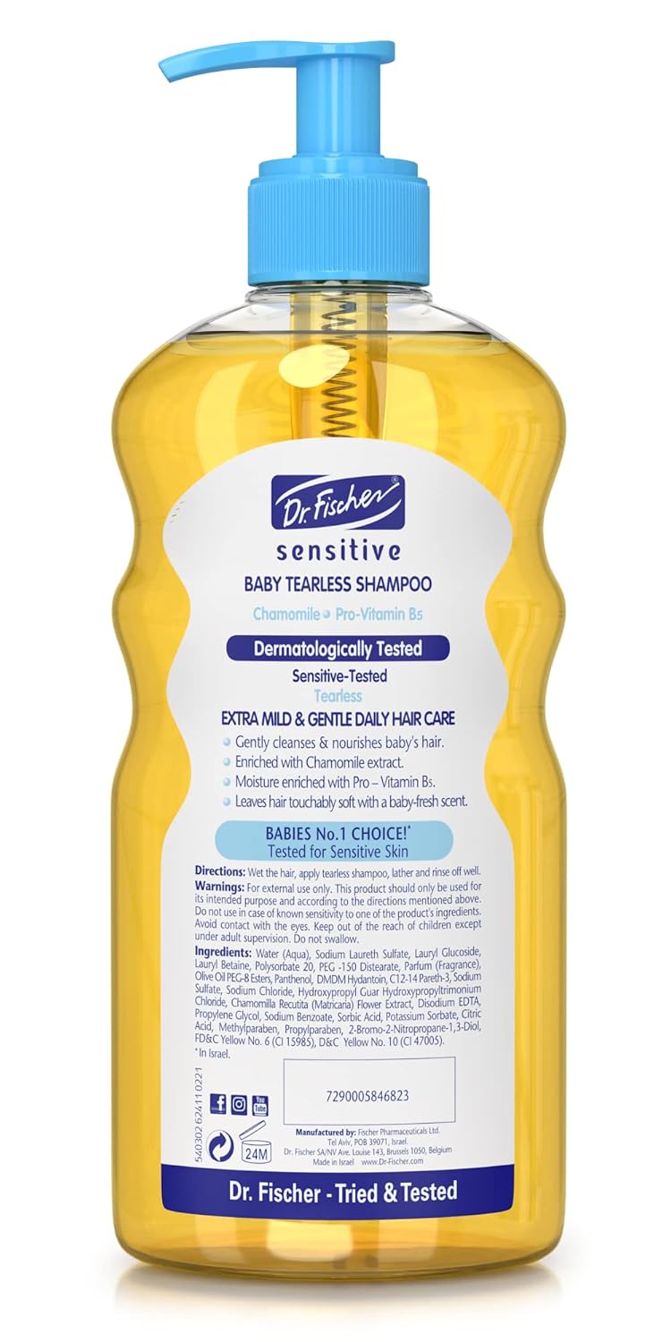 Dr. Fischer Newborn & Baby Essentials Shampoo. Tear-Free, Hypoallergenic, Gentle Hair & Scalp Natural Chamomile and Vitamin B5.16.9Oz - Image 2
