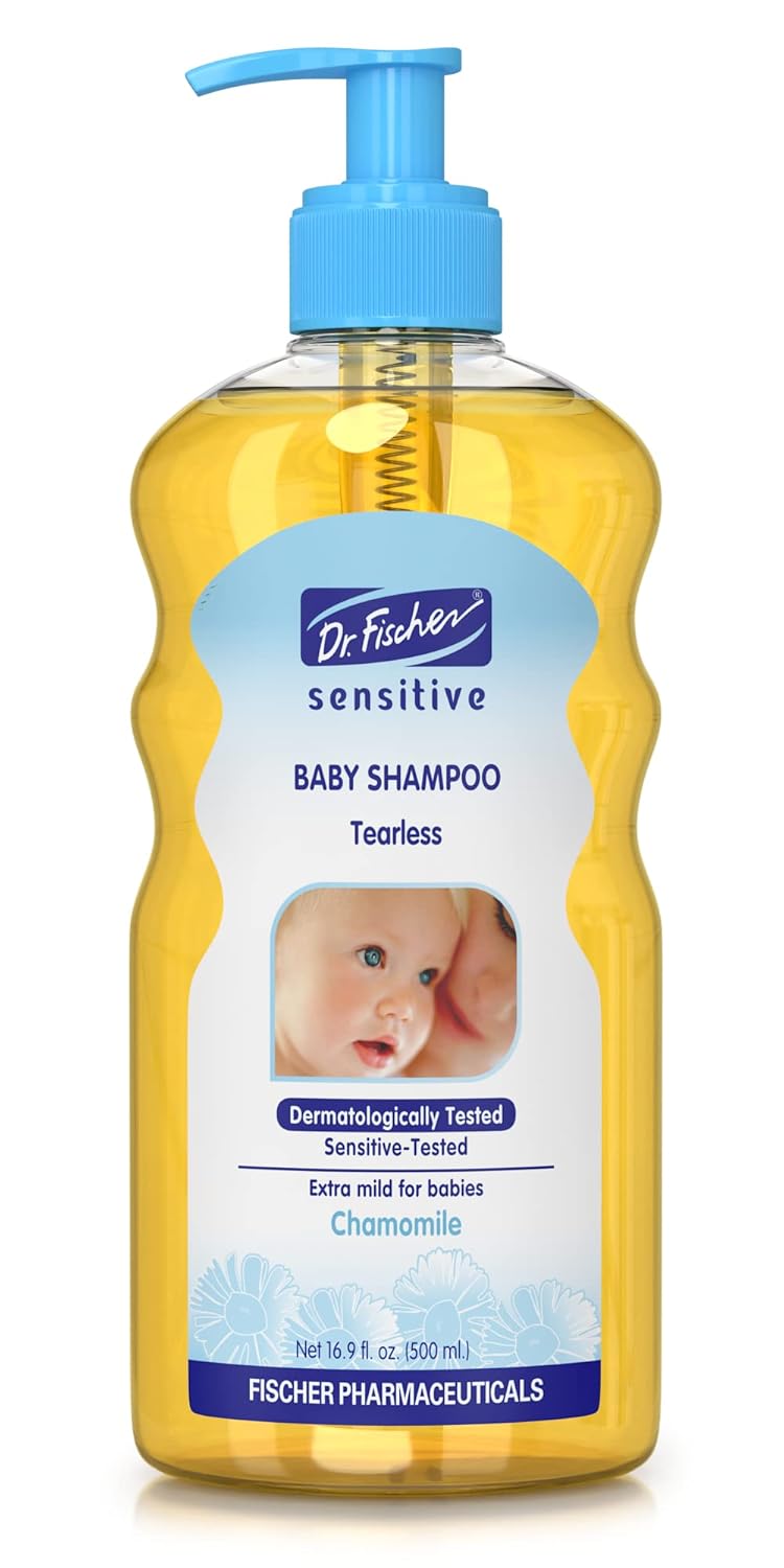 Dr. Fischer Newborn & Baby Essentials Shampoo. Tear-Free, Hypoallergenic, Gentle Hair & Scalp Natural Chamomile and Vitamin B5.16.9Oz - Image 1