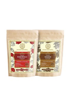 Khadi Natural Organic Powder Pack Of 2 (Rose Petals + Mulethi) (Net Qt. 2X100) 200Gm  - Image 1