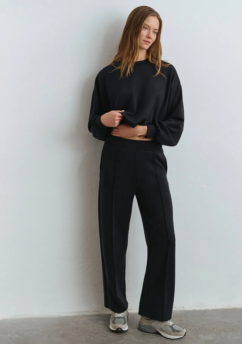 مافي Sporty Lux Black Tencel TM Modal Sweatpants
