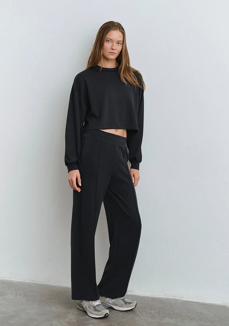مافي Sporty Lux Black Tencel TM Modal Sweatpants