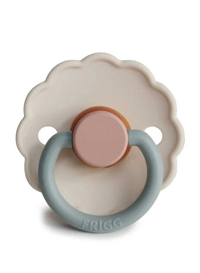 FRIGG Daisy Block Latex Baby Pacifier, 6-18 Months, Pack of 1, Size 2 - Cotton Candy