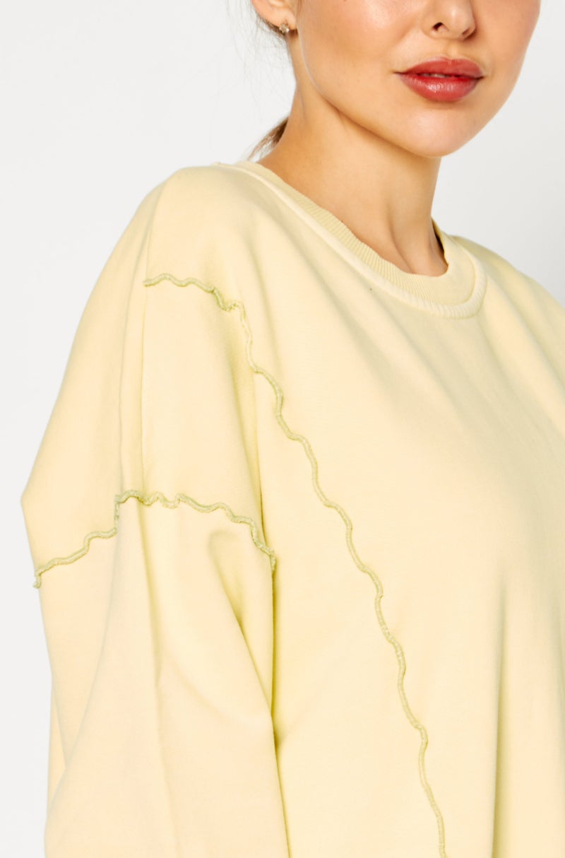 DIESEL Women Textured Long Sleeves Sweater Dress, Yellow - Image 4