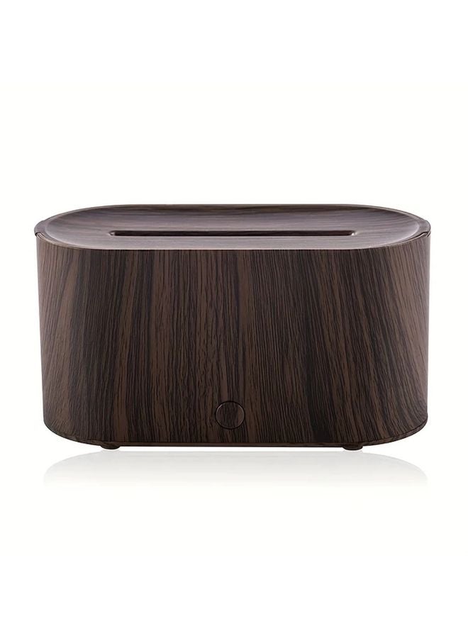 جهاز ترطيب بعلامة حبوب الخشب الداكن USB تأثير لهب ضوء ليلي قابل لضبط الارتفاع - Image 1