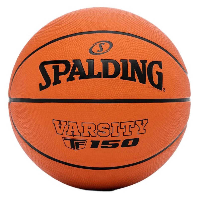 SPALDING Varsity-TF-150 FIBA Approved Rubber Moulded Indoor/Outdoor Basketball with Butyl Bladder, Suitable for Practice/Match/Training + Free Air Needle - Image 1