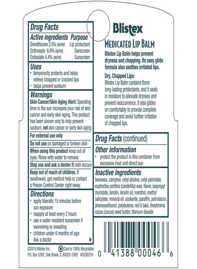 Blistex Medicated Lip Balm, 0.15 Ounce 3-Count (Pack of 12, 36 Count Total - Image 3