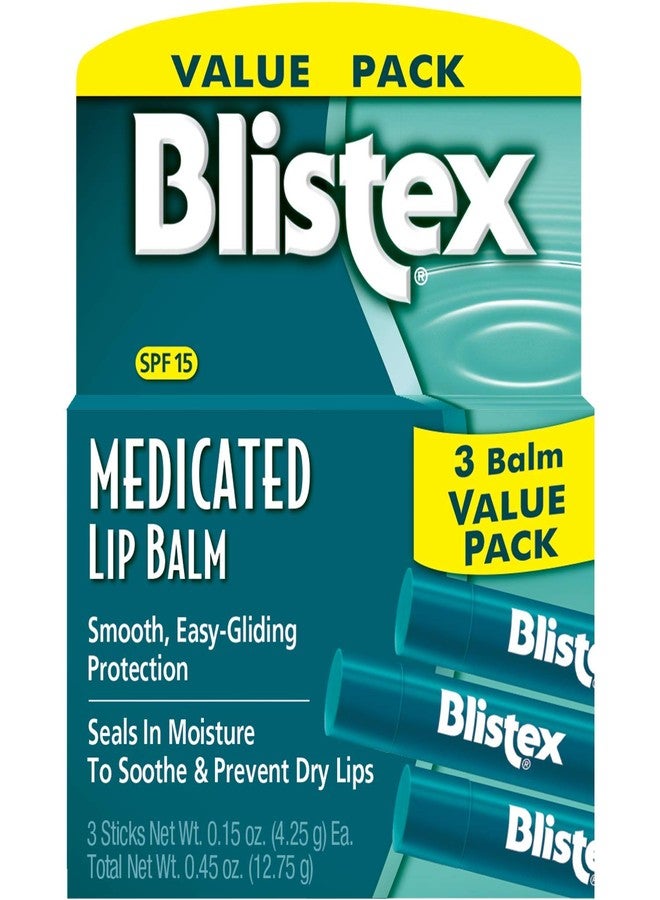 Blistex Medicated Lip Balm, 0.15 Ounce 3-Count (Pack of 12, 36 Count Total - Image 1