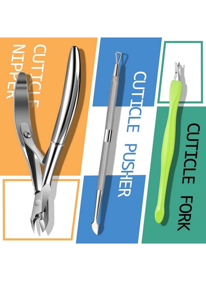 TsMADDTs Cuticle Pusher Nail File Kit, Nail Buffers And Files With 3Pcs Nail Files, 2Pcs Nail Buffer Blocks, 2Pcs Polishing Nail Buffers, Cuticle Nippers, Cuticle Remover And Cuticle Oil - Image 3