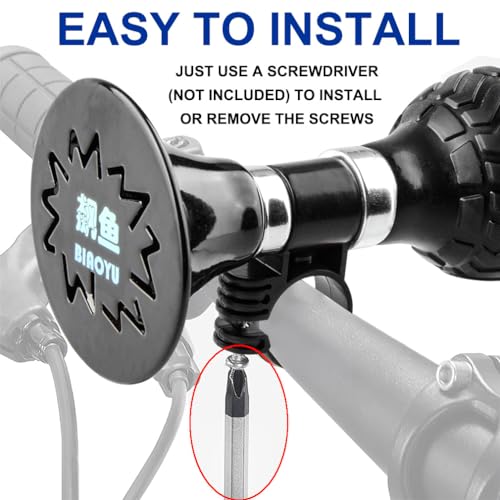 COOLWHEEL JONMON Bike Horn, 120dB Loud Bicycle Bugle Clown Rubber Squeeze Ball Loudspeaker Cycling Ring for Adults Child Bikes Handlebars Mount - Image 2