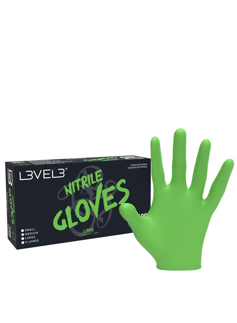 L3VEL3 Level 3 Nitrile Gloves - Professional Heavy Duty Disposable Gloves - Latex Free - Fits Snug - Box of 100 - Large  - Image 1