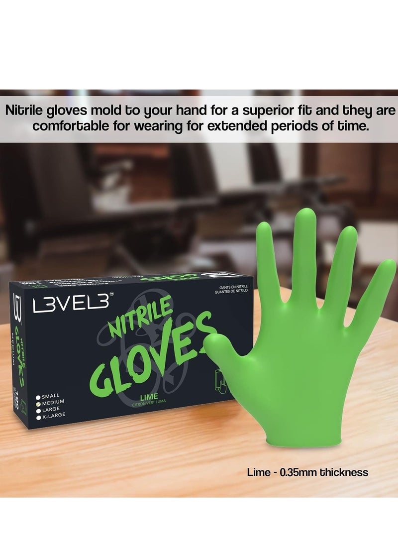 L3VEL3 Level 3 Nitrile Gloves - Professional Heavy Duty Disposable Gloves - Latex Free - Fits Snug - Box of 100 - Large  - Image 3