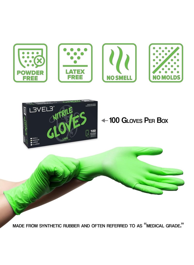 L3VEL3 Level 3 Nitrile Gloves - Professional Heavy Duty Disposable Gloves - Latex Free - Fits Snug - Box of 100 - Large  - Image 4