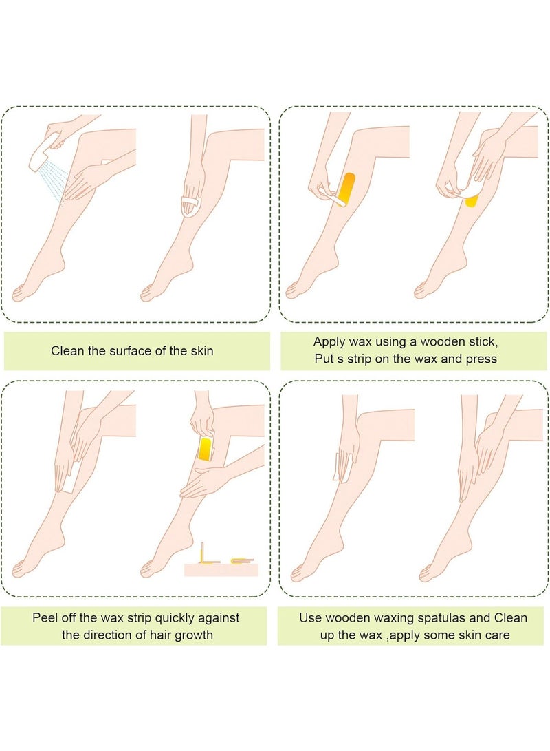 300 قطعة من شرائح الشمع البيضاء للاستخدام مرة واحدة لإزالة الشعر - ورق شمع مستطيل فاخر من قماش غير منسوج لإزالة شعر الوجه والجسم - مثالي للاستخدام في الصالونات والمنتجعات الصحية والمنزل - Image 4