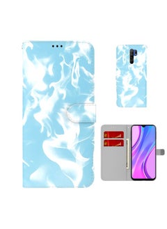 HuHa Case Cover For  Xiaomi Redmi 9 / 9 Prime / Poco M2 Cloud Fog Pattern Horizontal Flip Leather Case with Holder & Card Slot & Wallet Sky Blue 