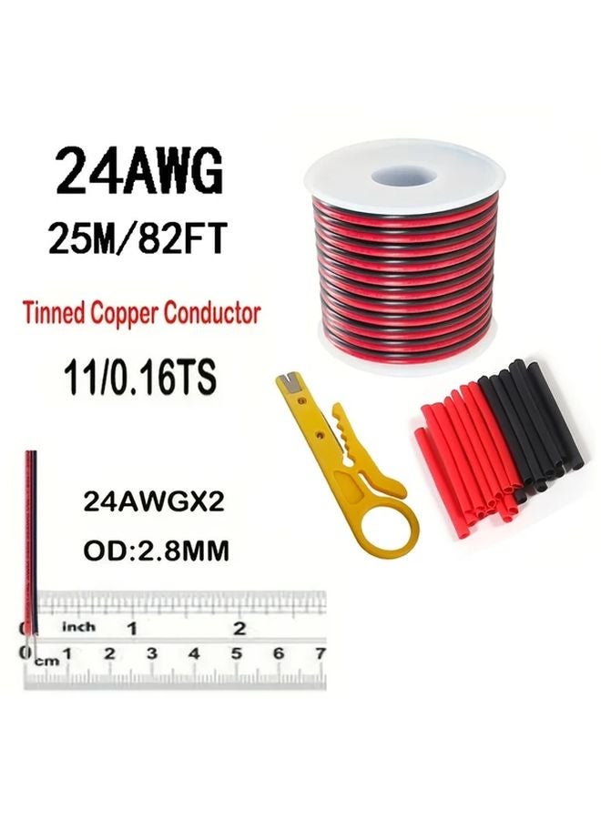 24AWG Stranded Tin Plated Copper Wire 2 Conductor For Speaker LED Automotive Use - Image 1