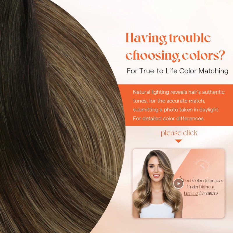 Sunny Hair مشبك شعر مشمس في وصلات شعر حقيقية شعر بشري مزدوج اللف ريمي مشبك في وصلات شعر بشري للنساء رأس كامل أسود أومبري بني بالياج كراميل أشقر 18 بوصة - Image 5