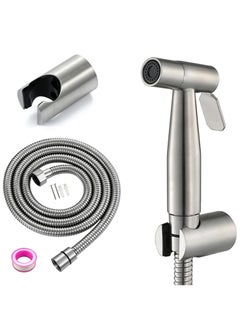 MileMelo Handheld Bidet Spryer for Toilet Set | 304 Grade Stainless Steel Bathroom Jet Spray Set Features: Heavy-duty and durable, 150cm Silver  - Image 1
