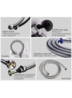 MileMelo Handheld Bidet Spryer for Toilet Set | 304 Grade Stainless Steel Bathroom Jet Spray Set Features: Heavy-duty and durable, 150cm Silver  - Image 5