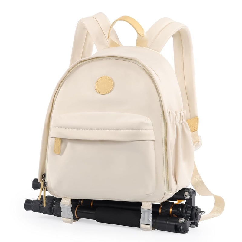 Cwatcun Camera Backpack Bag Small，Fashion DSLR Camera Bag with Tripod Strap Laptop Compartment and Removable Padded Dividers - Image 1