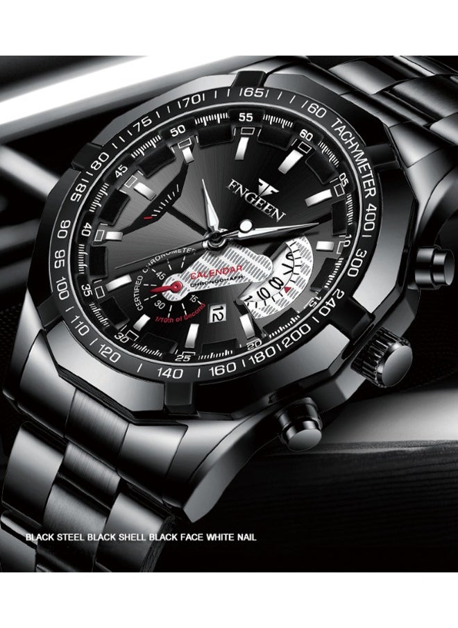 FNGEEN - FNGEEN Waterproof Quartz Watch with Large Dial, Oversized Date Display, Metal Case, 46.8mm Dial, and 30m Water Resistance - Image 1
