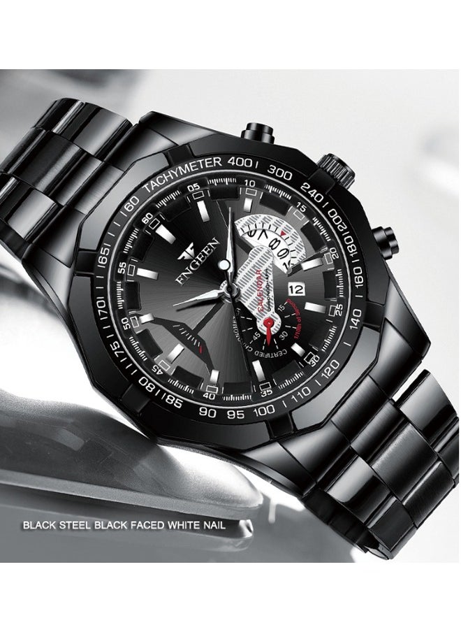 FNGEEN - FNGEEN Waterproof Quartz Watch with Large Dial, Oversized Date Display, Metal Case, 46.8mm Dial, and 30m Water Resistance - Image 1