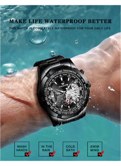 FNGEEN FNGEEN Waterproof Quartz Watch with Large Dial, Oversized Date Display, Metal Case, 46.8mm Dial, and 30m Water Resistance  - Image 5