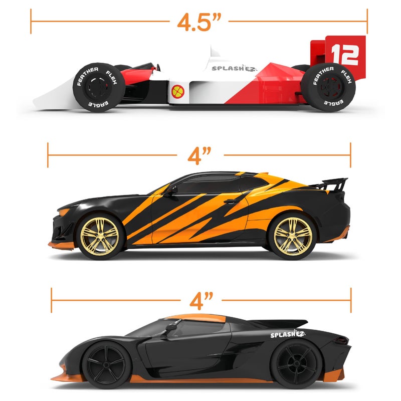 SplashEZ Mold Free Bath Toys for Kids & Toddlers, Sealed No Hole Baby Bath Toys, Soft Durable Race Cars Set, Float on Water, No Mold Design for Shower Tub Pool, Infant Babies Ages 0-1-3-6-12-18 Mo - Image 2