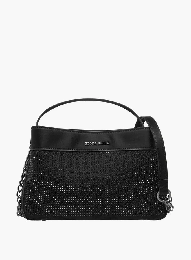 Flora Bella By Shoexpress Embellished Crossbody Bag with Zip Closure