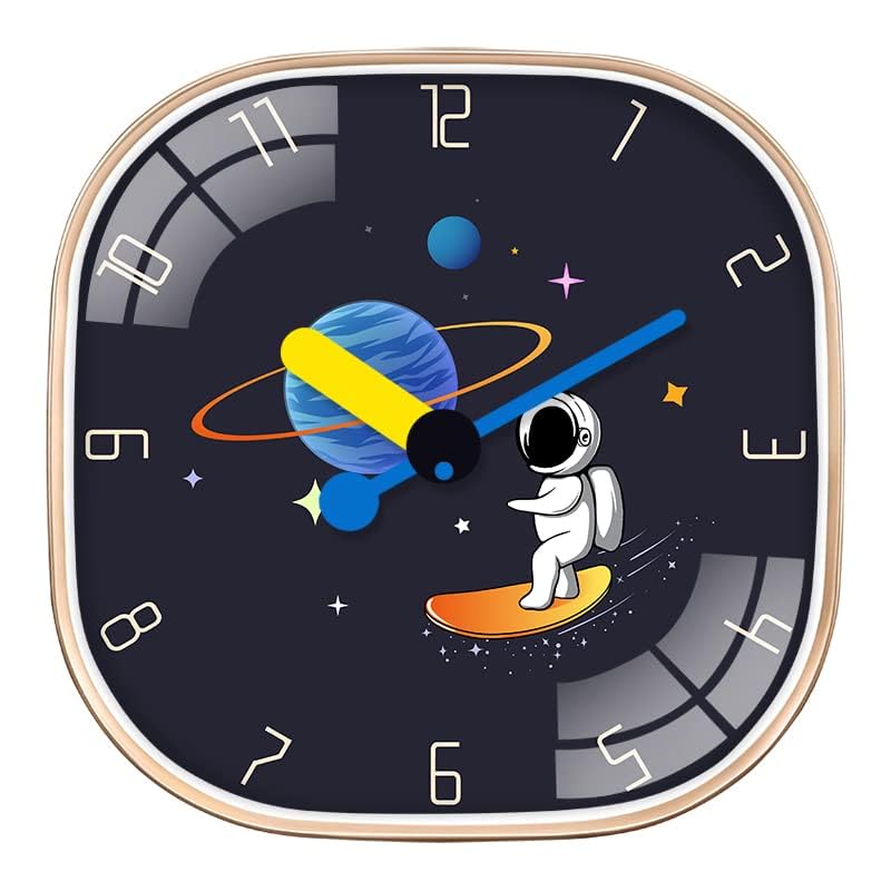 Quartz 12 Inches Premium Wall Clock for Home Stylish Latest Modern Design | Non Ticking Silent Wall Clock - Zero Sound & Disturbance Analog Clock (SKEAT Space Square), Plastic, multicolor