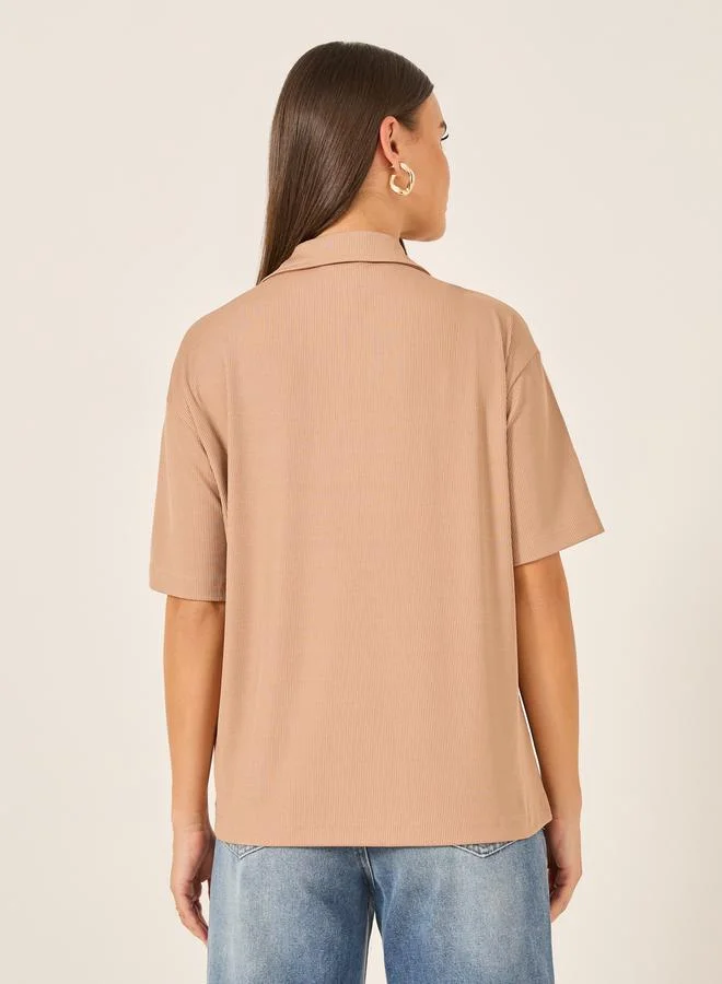 Styli Regular Fit Short Sleeve Polo Neck T-Shirt