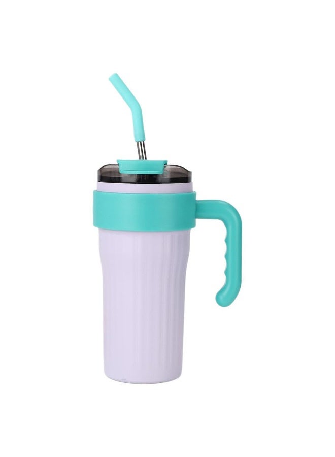 Stainless Steel Insulated Tumbler with Handle, Lid and Straw, Thermal Mug for Hot & Cold Drinks - Image 1