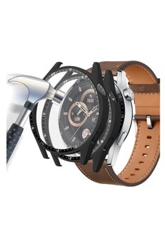 Generic 2 Pack Ultra Thin 360° Protection Case with Tempered Glass for Huawei Watch GT3 46mm 9H Hardness Black  - Image 1