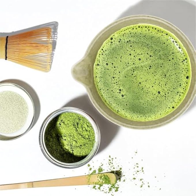 ROUNY 4Pcs Matcha Whisk Set Japanese Tea Set Includes Matcha Bowl With Spout Bamboo Matcha Whisk And Bamboo Scoop Whisk Holder Matcha Sifter Ceramic Matcha Kit For Tea Lovers 4Pcs - Image 5