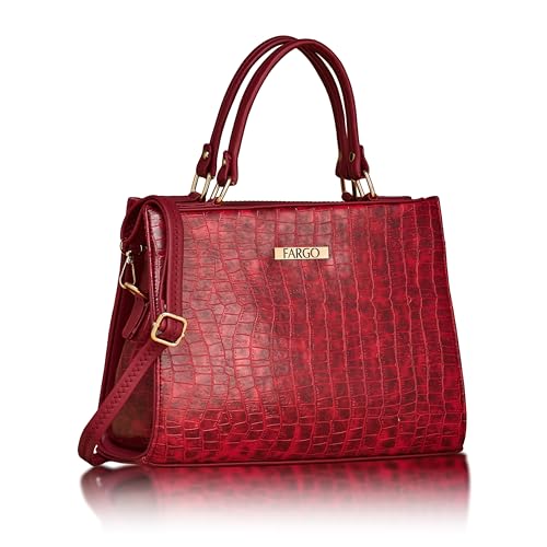 Fargo Office Bag | PU Leather Shoulder Bag | 12 Inch Purse | Stylish Maroon Handbag - Image 1